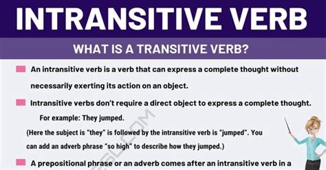 Intransitive Verb Definition Types And Useful Examples Of