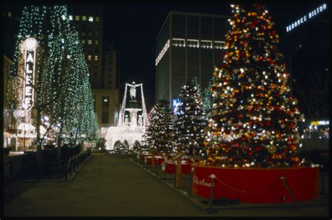 A Well Decorated Fountain Square Has Been The Center Of Christmas In