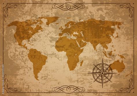Old Map Vector Paper Texture Stock Vector Adobe Stock