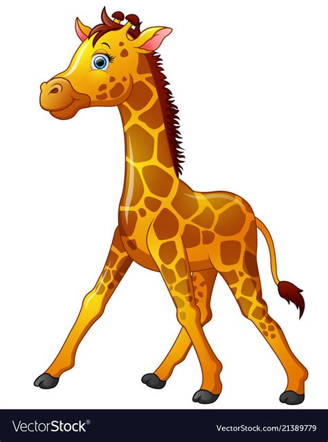 Happy Giraffe Cartoon Isolated On White Background