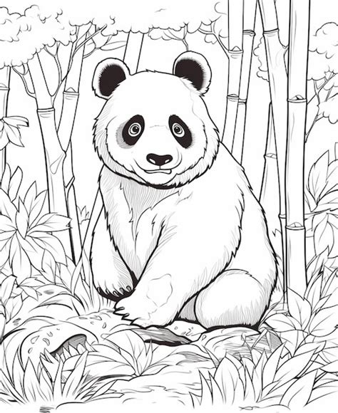 Premium Ai Image A Black And White Panda Bear Sitting In The Grass