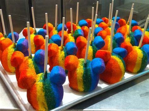 Rainbow Candy Apples In The Shape Of Mickey Mouse I Like It Food