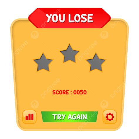You Lose White Transparent You Lose Cream Red Game Screen Vector