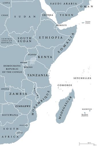 East Africa Region Political Map Stock Illustration Download Image