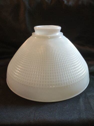 Vintage Lamp Shade Corning White Milk Glass Diffuser Waffle Torchiere