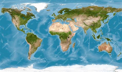 Mapa Múndi Com Textura Na Foto De Satélite Global Visão Da Terra Vista