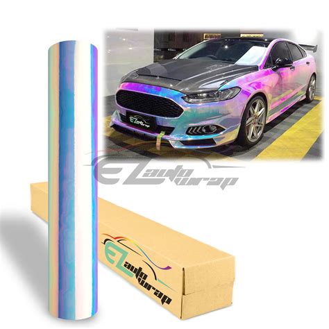 Parts And Accessories Holographic Rainbow Neo Chrome Car Vinyl Wrap