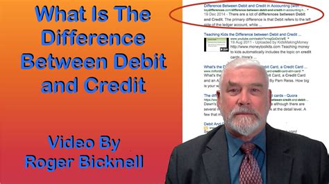 It is similar to a direct deposit but initiated by the beneficiary. What Is The Difference Between Debit and Credit - YouTube