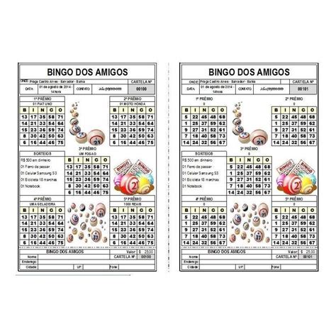 2500 Cartelas De Bingo Sistema Fácil De Personalizar
