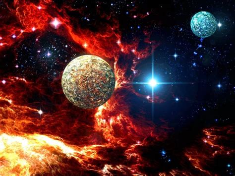 Sci Fi Space Nebula Planets Moon Outer Stars Cg Digital Art
