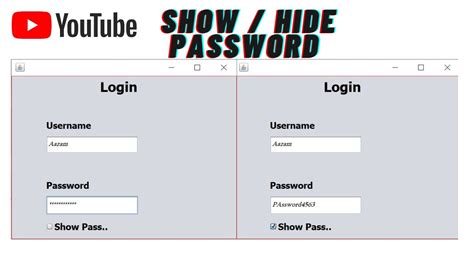 Hide And Show Password In Java With Source Code Netbeans Jpasswordfield Jtextfield Java