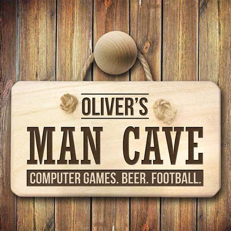 Personalised Man Cave Wooden Sign By The Letteroom Personalized Man