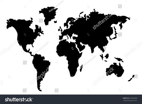 World Map Black Silhouette