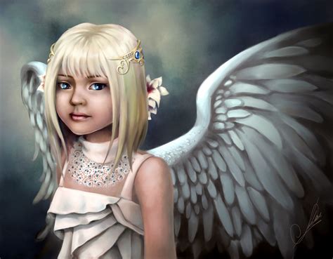 Angels Wings Blonde Girl Little Girls Fantasy Children Angel