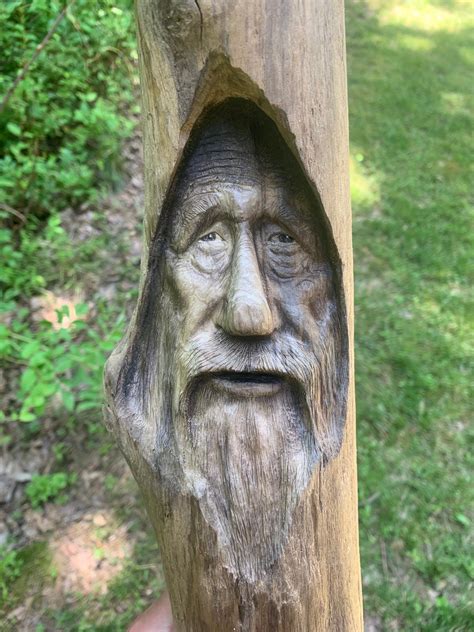 Driftwood Carving Wood Spirit Carving Carving Of A Face Handmade
