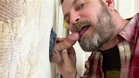 blowing an excited guy at the gloryhole xhamster