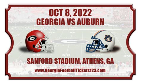 Georgia Bulldogs Vs Auburn Tigers Football Tickets 100822