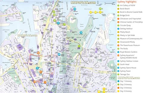 Map Of Sydney Tourist Attractions And Monuments Of Sydney