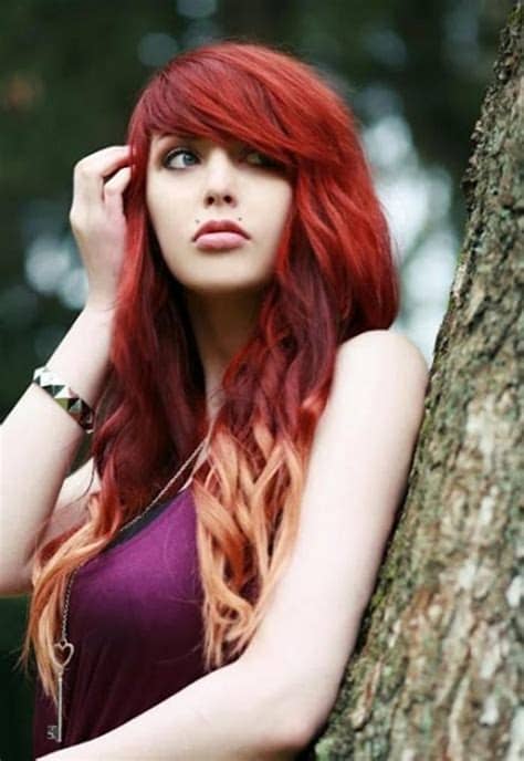 I have been getting bleached blonde highlights for years, but really want my natural colour back. red black ombre hair straight - Google Search | Red to ...