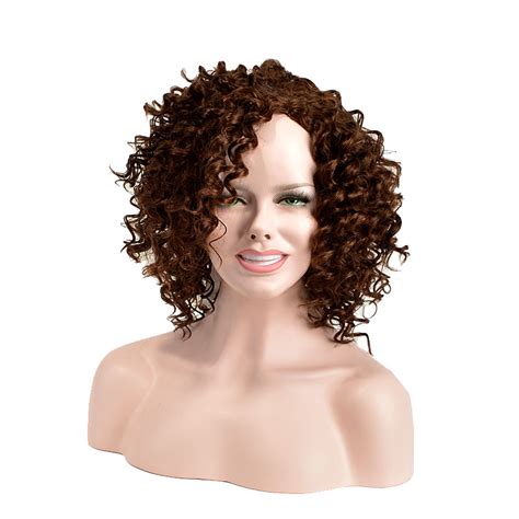 African American Kinky Curly Shoulder Length Synthetic Capless Women