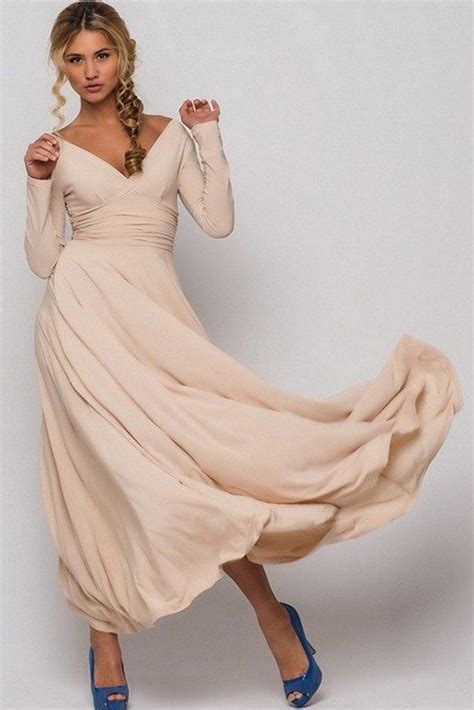 Long Elegant Dress Beige Dress Formal Dress Bridesmaid Dress Maxi Dress