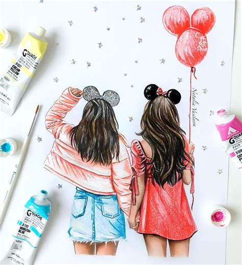 I Love This Its Like Me And My Sis In Disney Tumblr Drawings Girly
