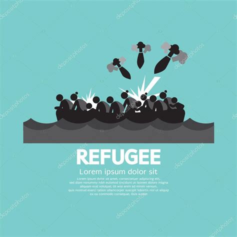 Refugiado Símbolo Gráfico Vector Ilustración 2022