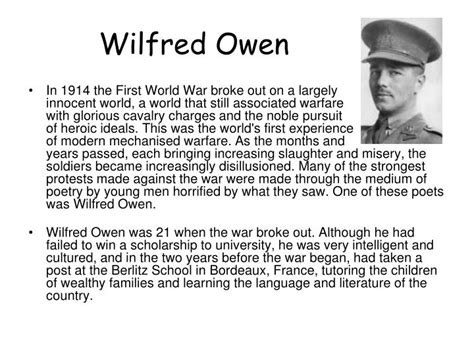 Wilfred Owen Poems