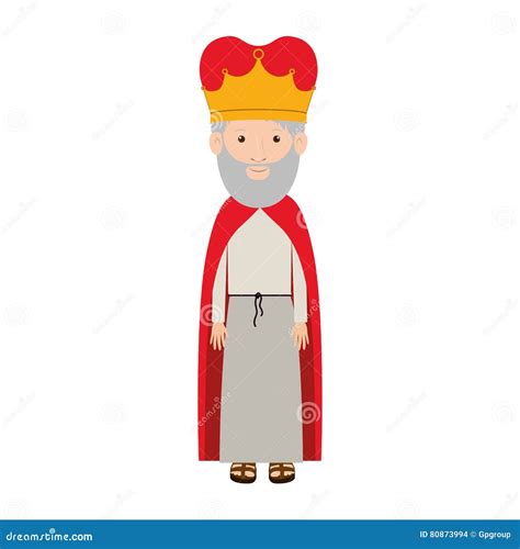 Colorful King With Crown And Gray Beard Stock Vector Illustration Of