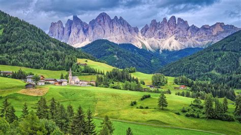 Dolomites Italy Photo Landscape Santa Magdalena Village With The Odle