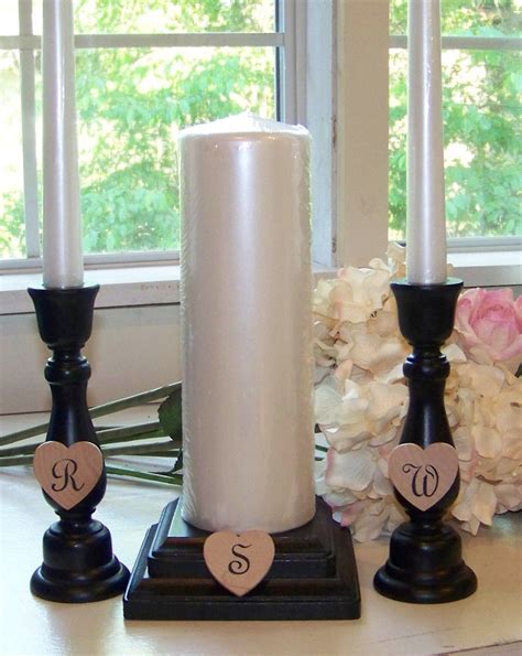 Wedding Candle Holders Unity Candles With Initials Rustic