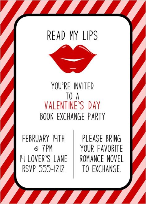 Read My Lips Valentines Day Printable Invitations By Cupcake Wishes And Birthday Dreams Catch