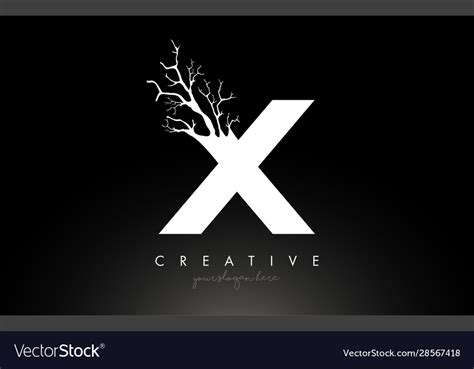 Letter X Design Logo With Creative Tree Branch X Vector Image