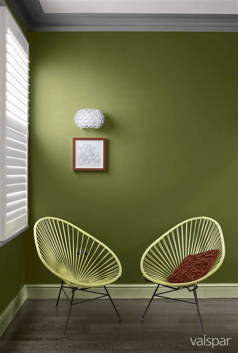 A Bold Olive Green Offset With Zesty Yellow We Love This Valspar Tone