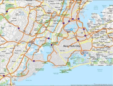 Map Of New York City New York City Guide And Statistics