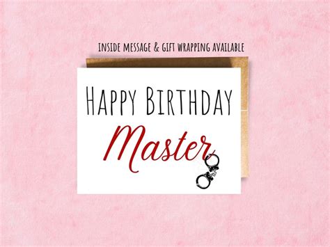 Happy Birthday Master Bdsm Birthday Card D S Relationship Etsy
