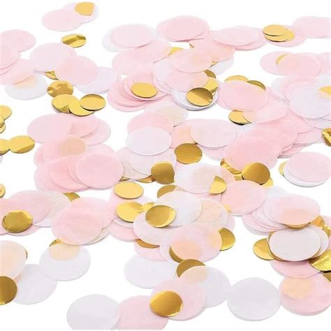 5000 Pcs Confettis En Papier Multicolore 1 Cm Ronde Tissus Gold Rose