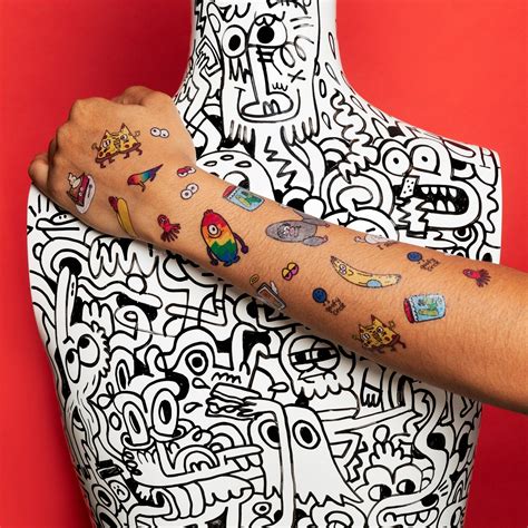 Goofy Doodles By Jon Burgerman Tattly Temporary Tattoos