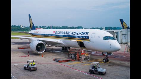 The airliner has two variants: Singapore Airlines Airbus A350-900 9V-SMF takeoff at ...