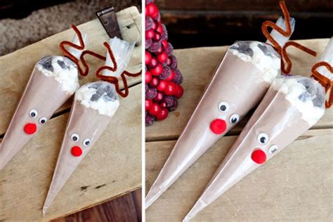 Diy Reindeer Hot Cocoa Cones Diy Christmas Ts For