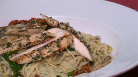 Place the pistachio pesto, 1/4 cup reserved pasta water (more if needed) and olive oil in the pan. Pesto Chicken Angel Hair Pasta - YouTube