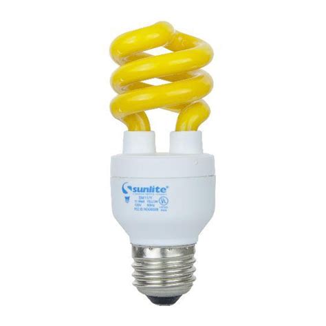 Sunlite Compact Fluorescent 11w Super Mini Twist Yellow Colored Cfl Bu