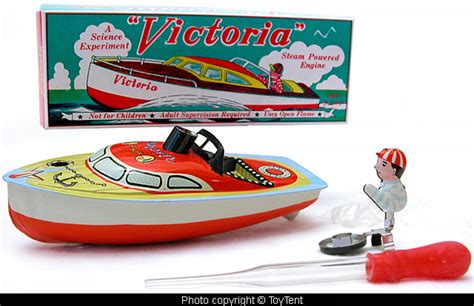 Victoria Steam Powered Boat Tin Toy Putt Putt Speedboat