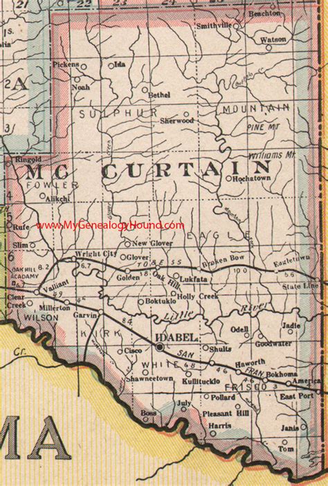 Mccurtain County Oklahoma 1922 Map