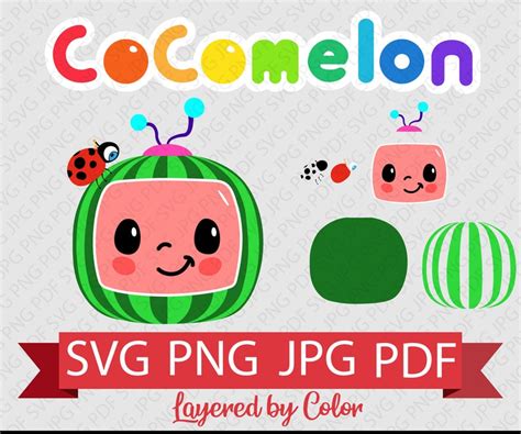 Cocomelon Logo Cocomelon Text Layered Svg  Png Pdf Etsy