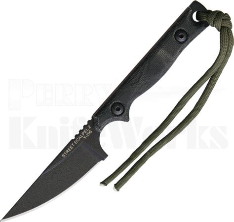 Tops Street Scalpel 20 Fixed Blade Knife Black Micarta L Perry Knife