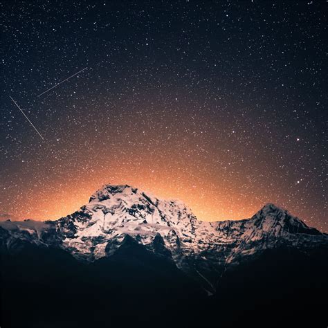 Shooting Stars Over Annapurna Mountains 4k Ipad Air Wallpapers Free