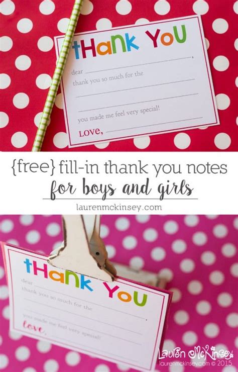 Who doesn't enjoy getting all the love and attention on their birthday? Fill-in printable thank you notes for kids | Birthday ...