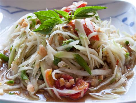 Green Papaya Salad Recipe Som Tum Temple Of Thai