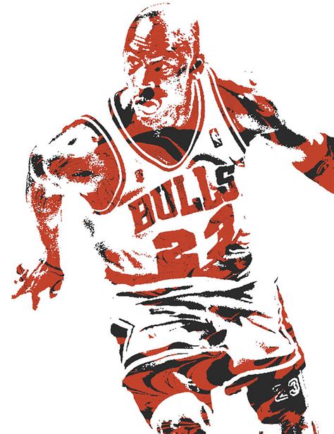 Michael Jordan CHICAGO BULLS PIXEL ART 15 Mixed Media By Joe Hamilton
